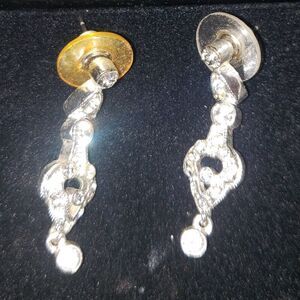 Silver rhinestone dangling 